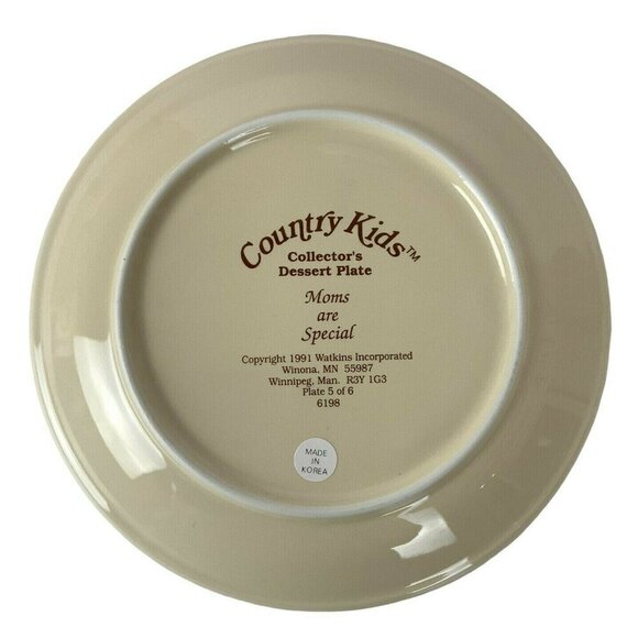Watkins Country Kids Collector Dessert Plates Vintage 1990s Set Of 4 Decorative - Picture 9 of 9